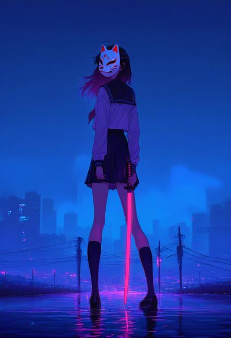 Retro neon style [FLUX+SD+XL+Illustrious-XL+Pony]