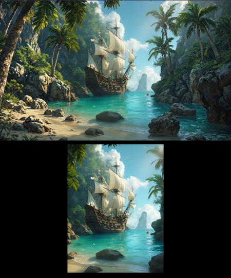 Flux EZ Outpainter (Flux Fill+Flux CN+SDXL+1.5) 扩图工作流 +Inpaint!版本v1.25 (ID: 1024314)