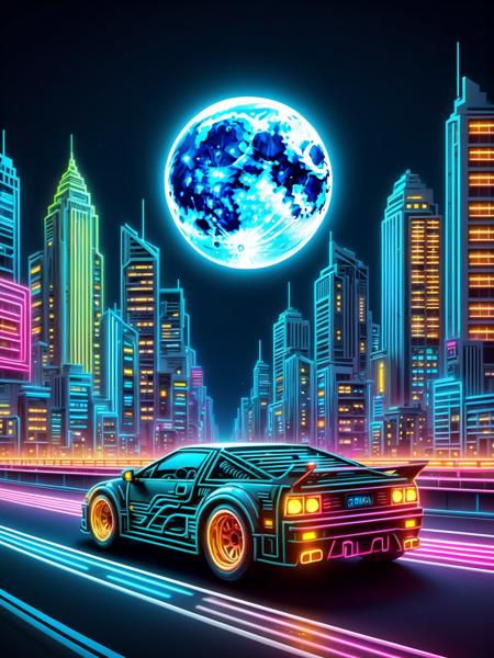 Neon Cyberpunk Papercut - FLUX & SDXL