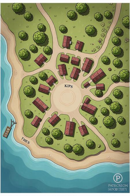 Envy Flux Fantasy Town Map 01 - Town and village maps for D&D and other RPGs