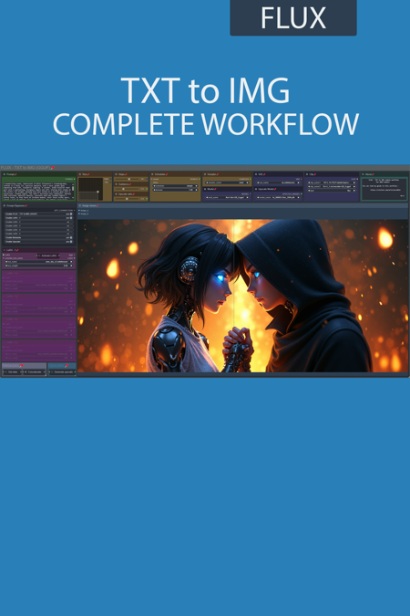 TXT to IMG simple workflow FLUX | UPSCALE | LORA | GGUF | CIVITAI Metadata版本? Complete - v1.0 (ID: 1118535)
