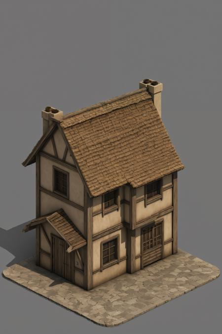 F1 Isometric 3D medieval building and Props Design