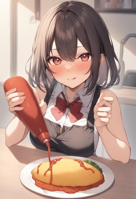 Lettering on omurice / オムライスへのお絵描き、文字入れ