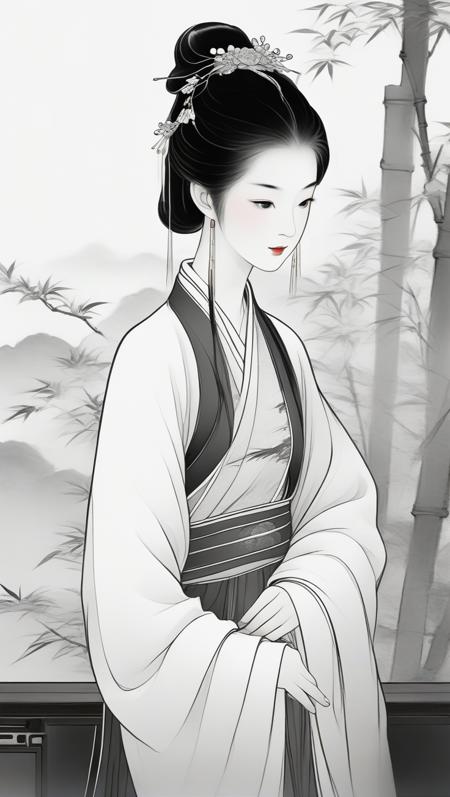 fresh ideas@Line drawing Hanfu beauty