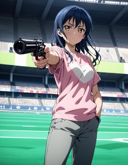 free-to-play man shooting scene / 無課金おじさんの射撃シーン SDXL版本v1.0 (ID: 695008)