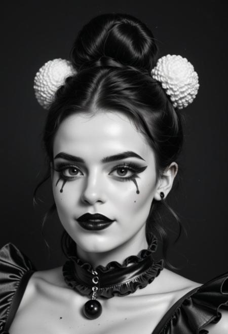 black and white