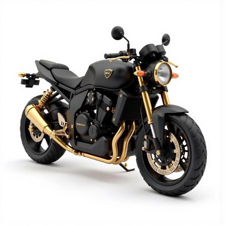 Matte Black & Metallic Gold Flux Style LoRA
