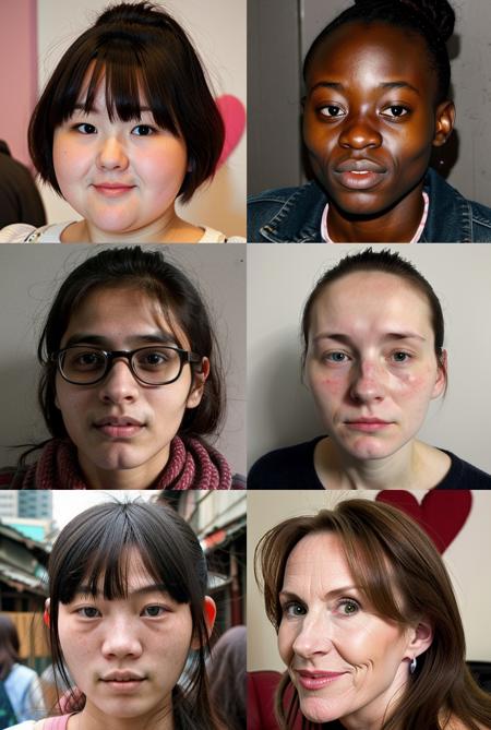 Just Feminine Faces SD 1.5 (Ethnicity, Aesthetic, Detail, Age)版本v1.0 (ID: 628163)