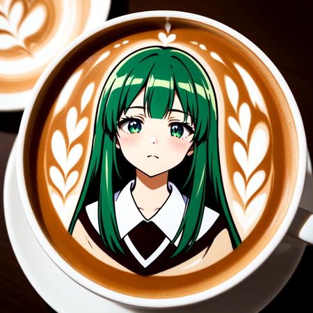 anime character latte art