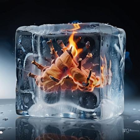Frozen to Block of ice