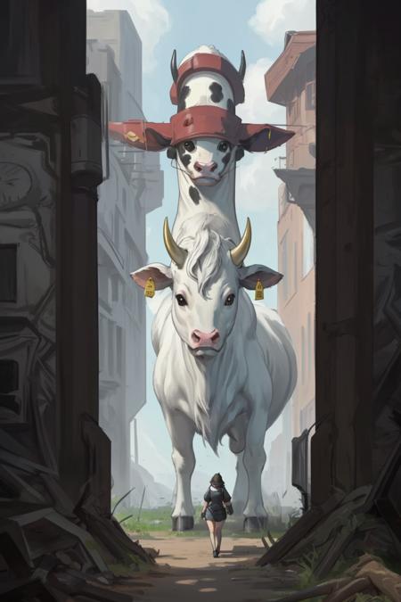 Giant animal over human concept