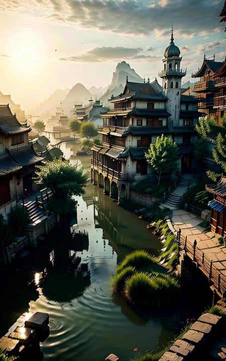 Ancient Chinese Scenery Background XL