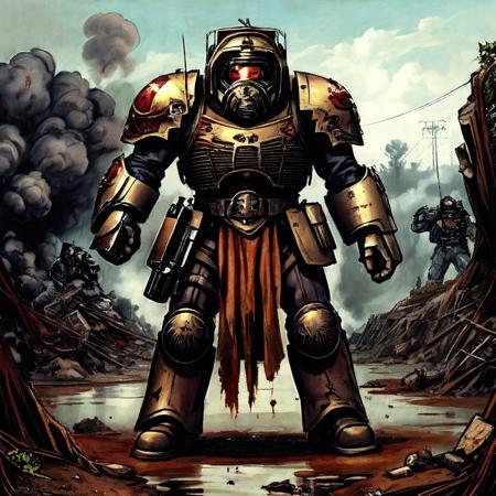 Grimdark Human Heavy Armor Suit - Warhammer 40,000