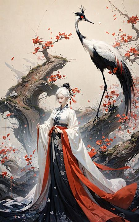 绪儿-鹤 Red crowned crane
