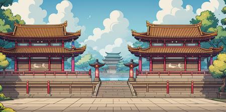HEZI flat board pixel game scene