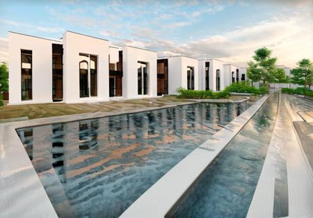 white brick architecture