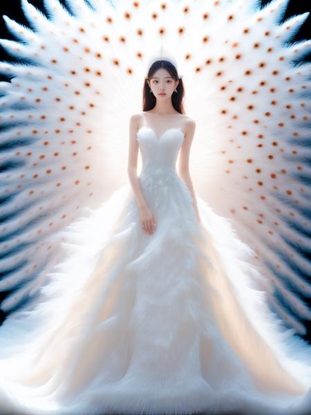 JAY - WHITE FEATHERS DRESS