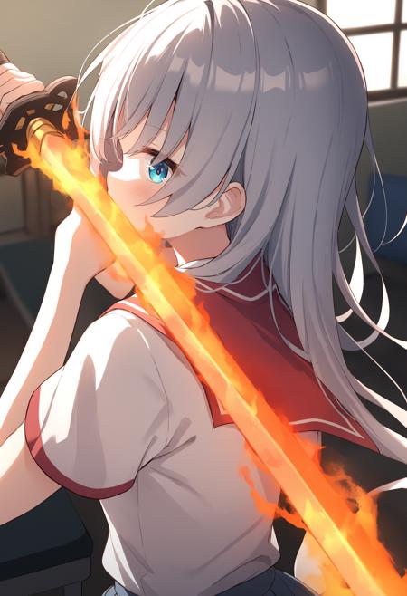 [SDXL&Pony] flaming sword / flame Sword / fiery sword / 炎の剣 / 火の剣 / フレイムソード