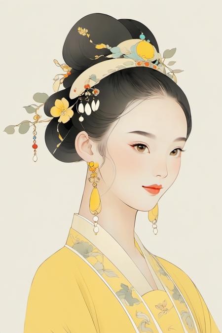 国画古风手绘美女｜极简淡雅 ｜工笔画 Chinese painting ancient style hand-painted beauty|minimalist and elegant|fine brush painting版本v1.0 (ID: 353687)