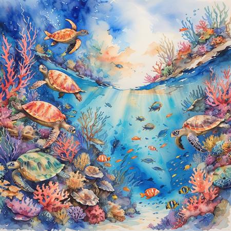 Ars MidJourney Watercolor (SD 1.5, SDXL, Pony, Flux)版本SDXL (ID: 636076)