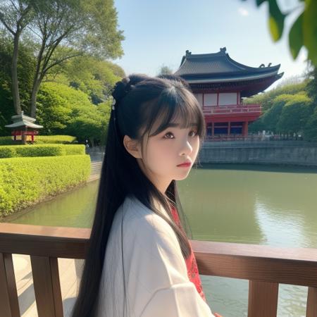 Chinese girls in wedding dress or hakama or hanfu in marvellous scene 素晴らしいシーンのウェディングドレスを着た女の子 身着婚纱或汉服的女孩在优美的场景里