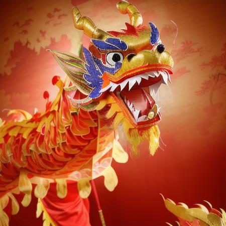 Dragon dance, a traditional Chinese cloth dragon