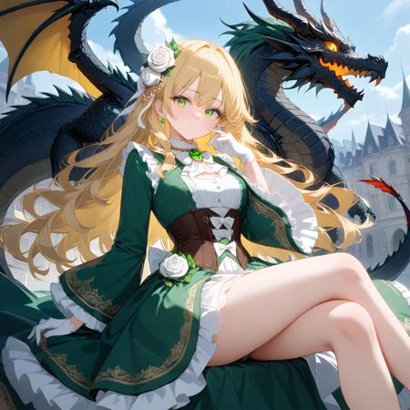 LOTM - 奥黛丽.霍尔 Audrey Hall - 绿裙 Green Dress - 诡秘之主 Lord Of The Mysteries - Pony SDXL