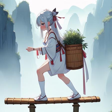 girl like climb mountain / tightrope