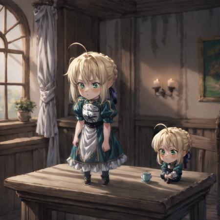 Character and Chibi version Together