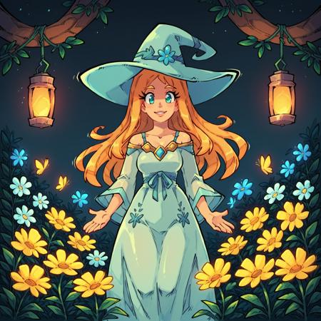 In The Flower Garden At Night Single Image Dataset LoRA