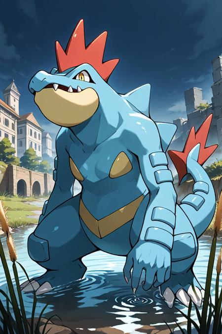 Feraligatr: Big Jaw Pokémon | オーダイル (Pokedex #0160) [Illustrious]