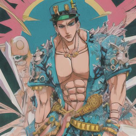 Hirohiko Araki JoJo cover art LORA