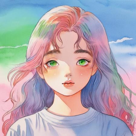 Retro watercolor figures