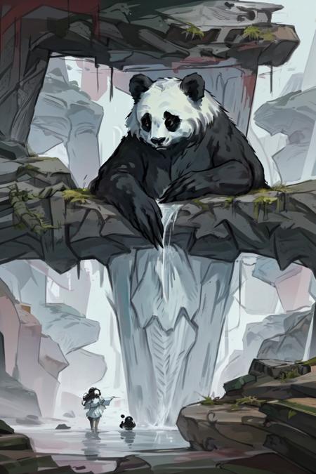 Giant animal over human concept