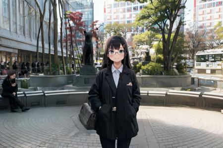 ハチ公前（渋谷） Bronze statue of Hachiko in front of Shibuya Station, TOKYO SD15