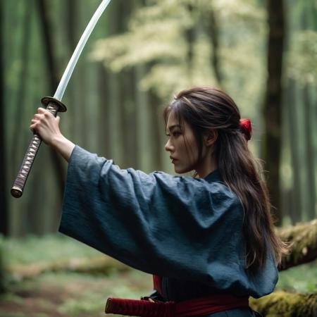 Female (Male) Samurai cinematic style XL + SD1.5
