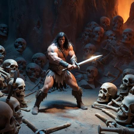 Conan The Barbarian (comic style + character) XL + SD1.5 + F1D