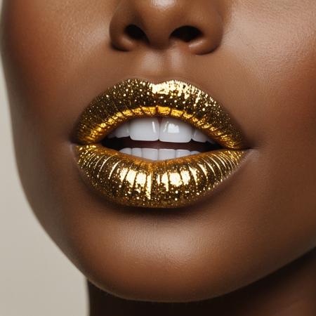 Golden Glitter Lips