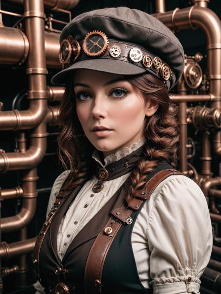Gearbound Steampunk Chic SDXL