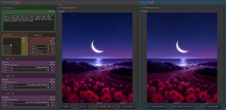 TXT to IMG simple workflow FLUX | UPSCALE | LORA | GGUF | CIVITAI Metadata