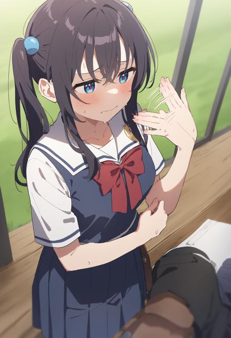 [SDXL&Pony] fanning self / fanning face / 手うちわ版本Animagine v1.0 (ID: 491010)