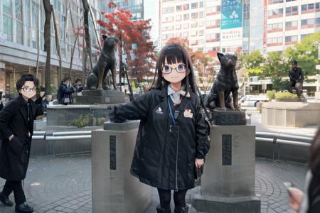 ハチ公前（渋谷） Bronze statue of Hachiko in front of Shibuya Station, TOKYO SD15