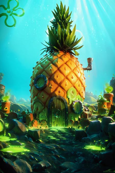 Pineapple Under The Sea (Bikini Bottom, Pacific Ocean) (SpongeBob SquarePants) [Pony & SD1.5]