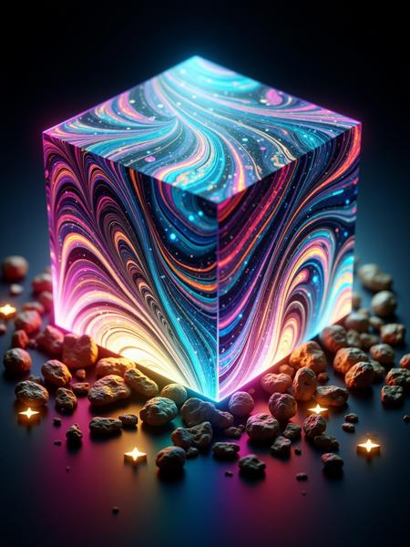 Glowing Marbled Paper FLUX & SDXL
