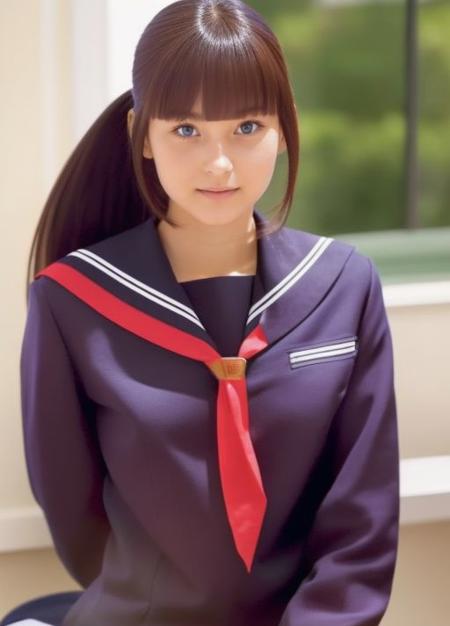 日本の冬用学校制服/Japanese winter school uniforms.