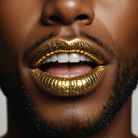 Golden Glitter Lips