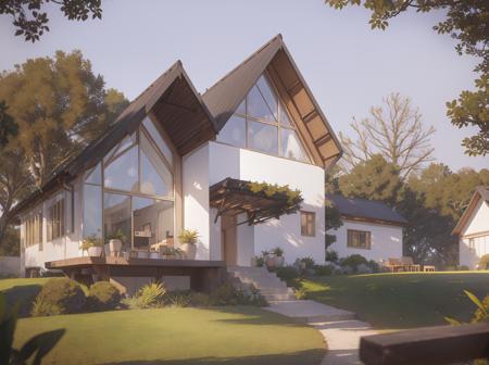 black wood house