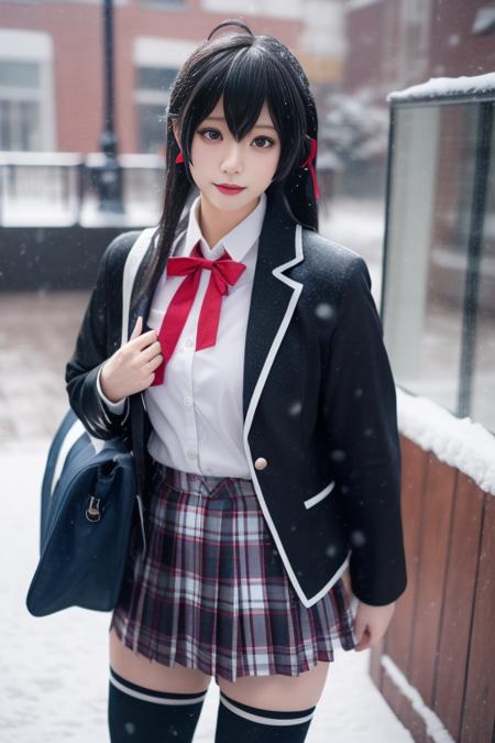 雪之下雪乃 冬校服 yukinoshita yukino