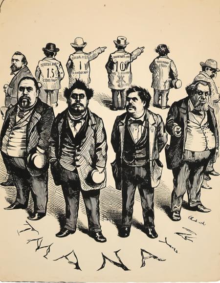 19th century political cartoon - Thomas Nast Style