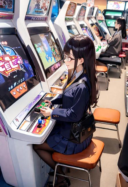 日本のゲームセンター（ビデオゲーム）SDXL
